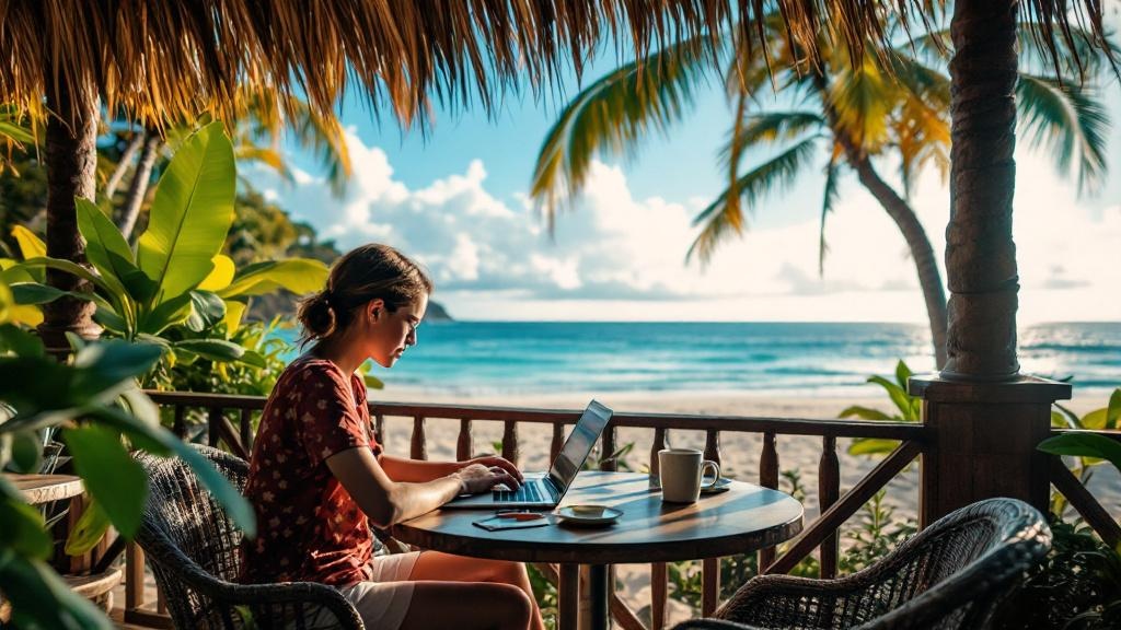 Mapa de Latinoamérica con marcadores señalando los mejores países para trabajar remoto