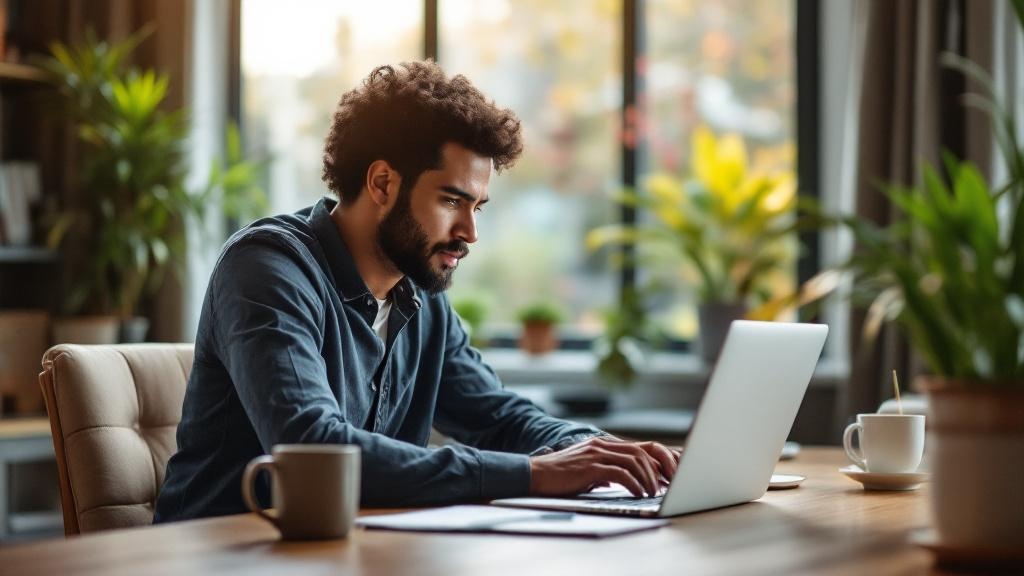 Profesional revisando ofertas de trabajo remoto en Latinoamérica desde su computadora portátil