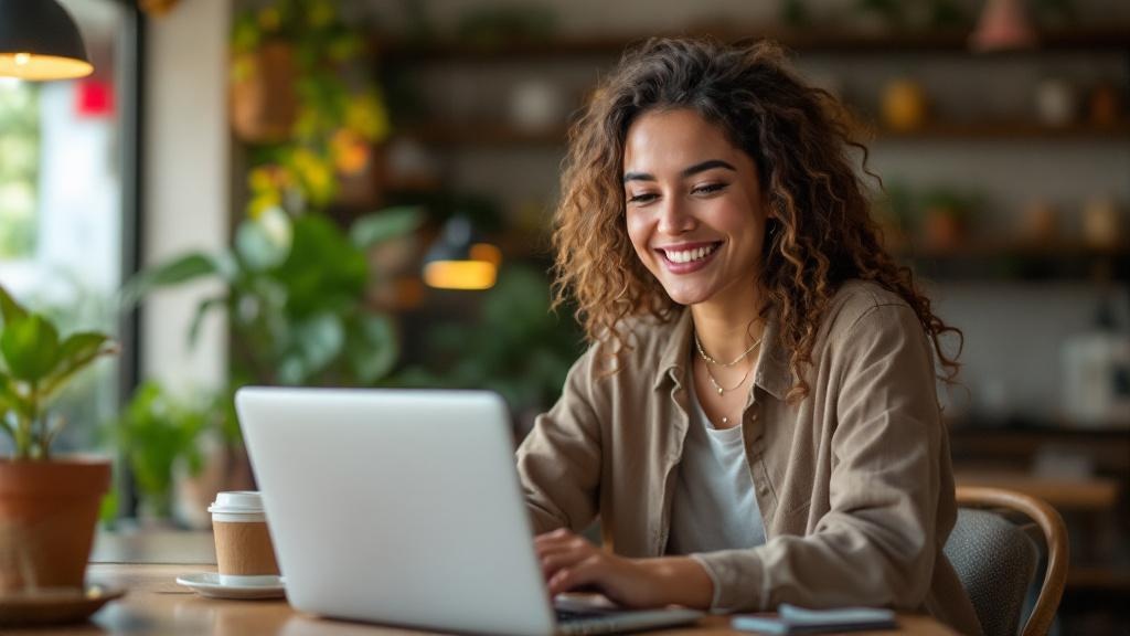 Profesional navegando plataformas de trabajo remoto en español desde su computador de escritorio